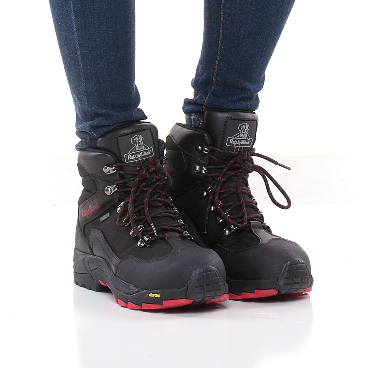 RefrigiWear Women's Black Widow Warm Insulated Waterproof Leather Work Boots