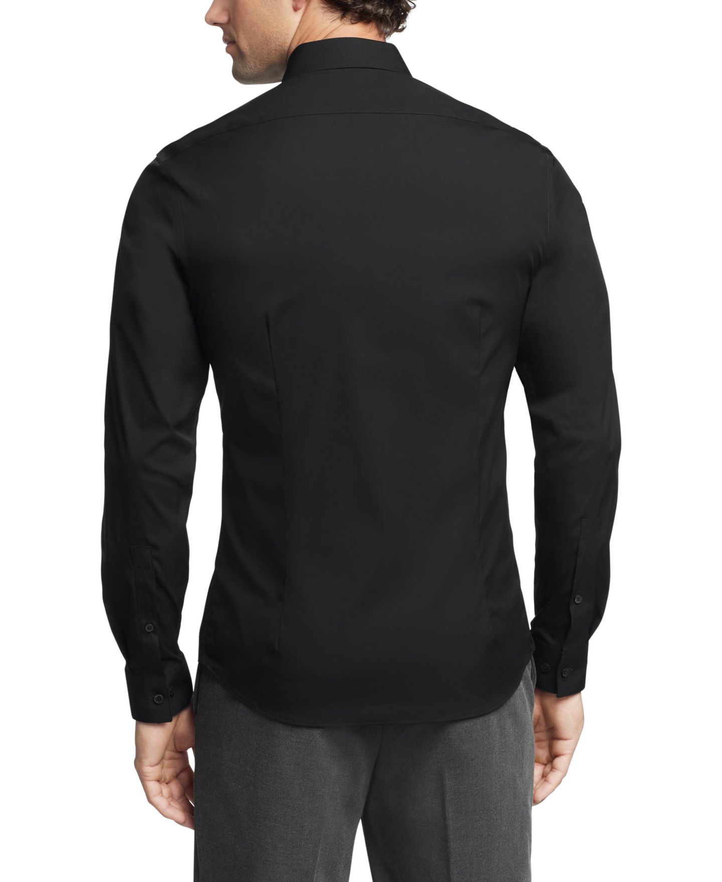 Мужская рубашка Calvin Klein CK X Extra-Slim Stretch Dress Shirt, цвет: Чёрный — фото 2