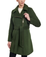Michael Michael Kors Women's Asymmetric Wool Blend Wrap Coat - Jade