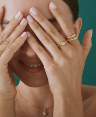 Diamond Miracle-Plate Textured Ring (1/10 ct. t.w.) in Gold Vermeil, Created for Macy's