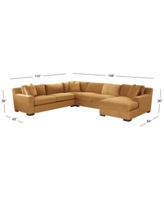 CLOSEOUT! Marristin 148" 4-Pc. Fabric Chaise Sectional, Created for Macy's