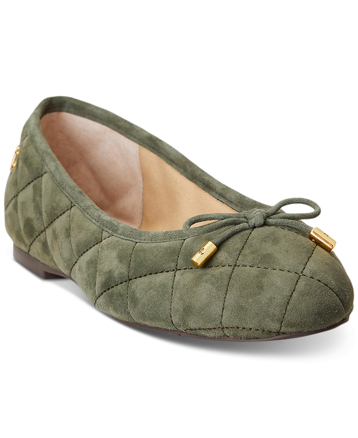 Lauren Ralph Lauren Women's Jayna Quilted Ballet Flats In Dark Olive