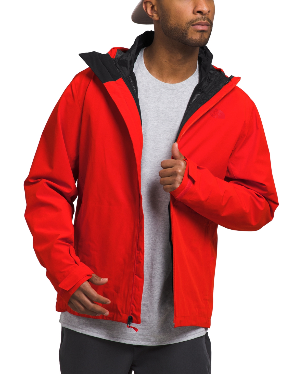 The North Face Men's Thermoball Triclimate Jacket In Fiery Red,tnf Black