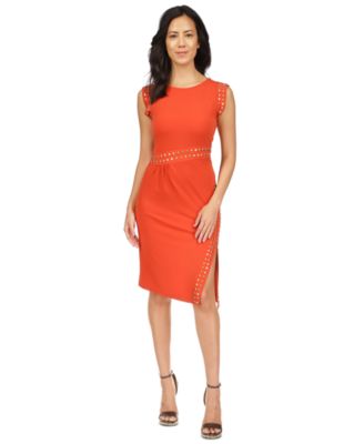 MICHAEL Michael Kors Women s Astor Studded Side Slit Midi Dress Macy s