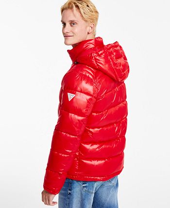 Red White and Blue Puffer Jacket - Mens Lightweight Puffer Red