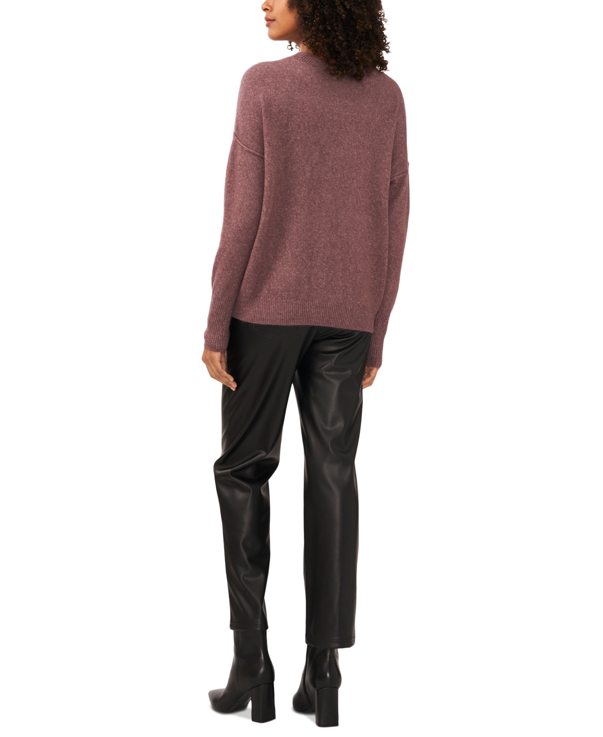 Vince Camuto Cozy Long Sleeve Extend Shoulder Sweater In Purple
