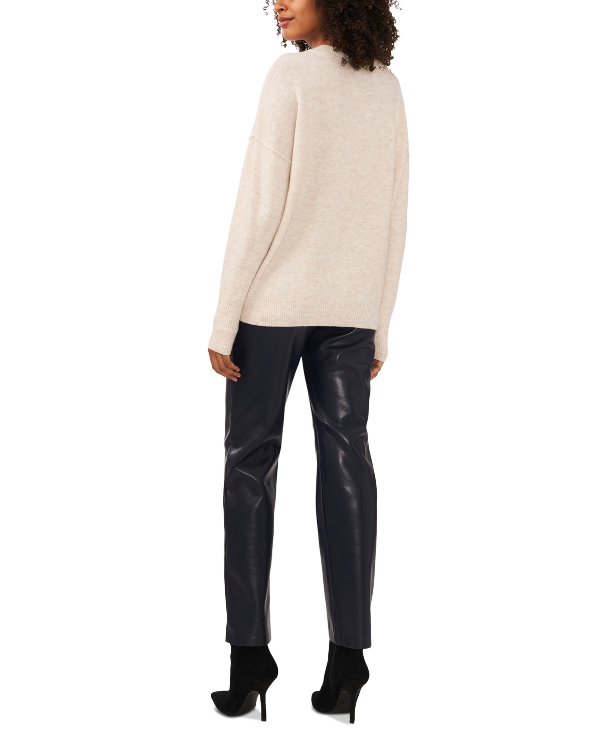 Vince Camuto Cozy Extended Shoulder Color Blocked Sweater In Malted