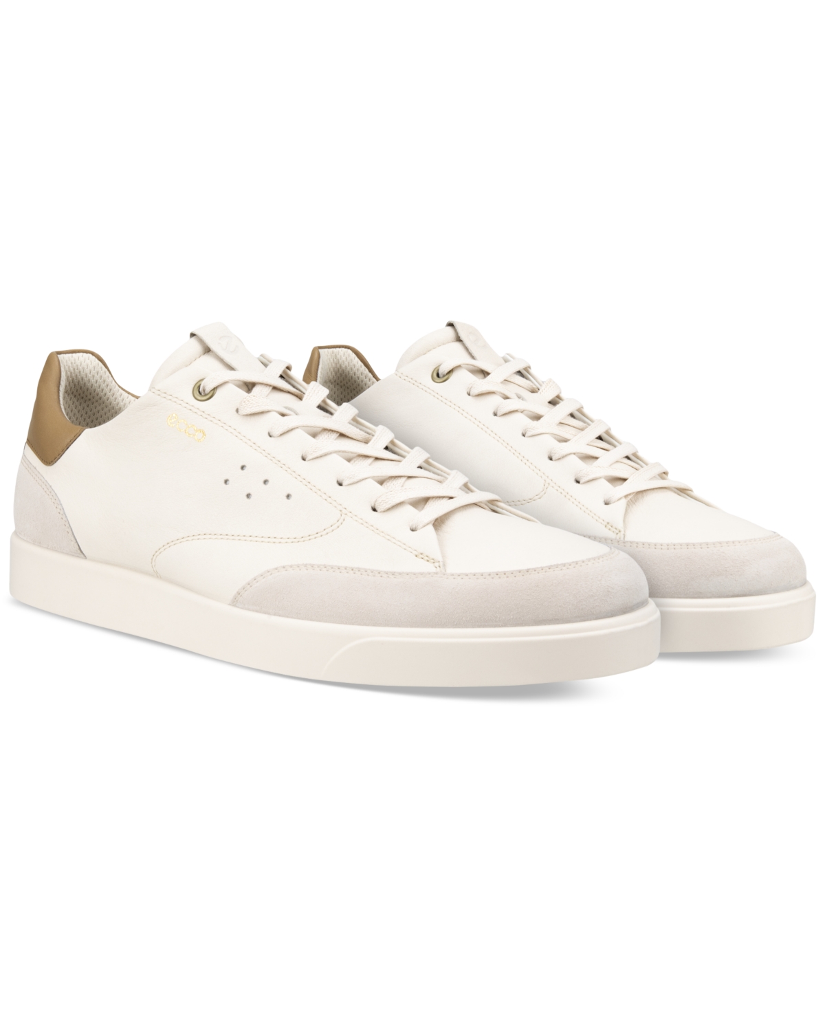 Ecco Men's Street Lite Court Sneakers - Nutmeg Brown- Suede, Leather