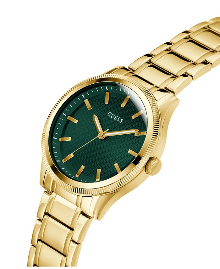 GUESS Men's Analog Gold-Tone Stainless Steel Watch 44mm - Macy's