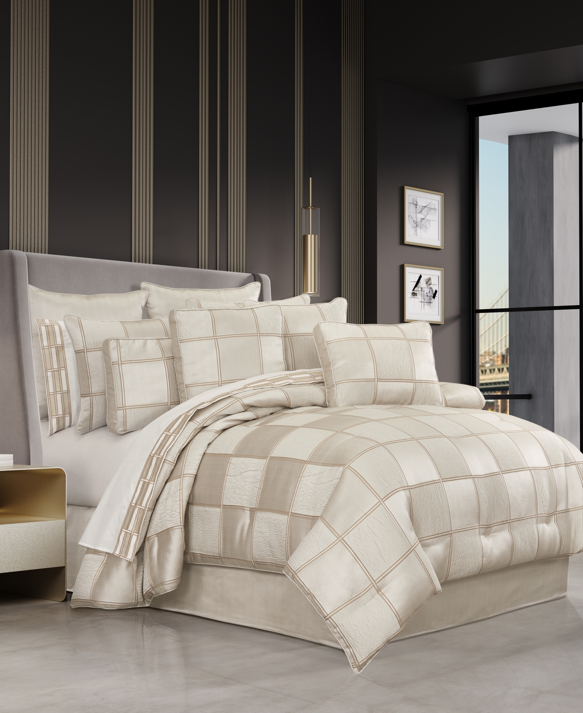 J Queen New York Brando Comforter Set Collection Bedding In Ivory