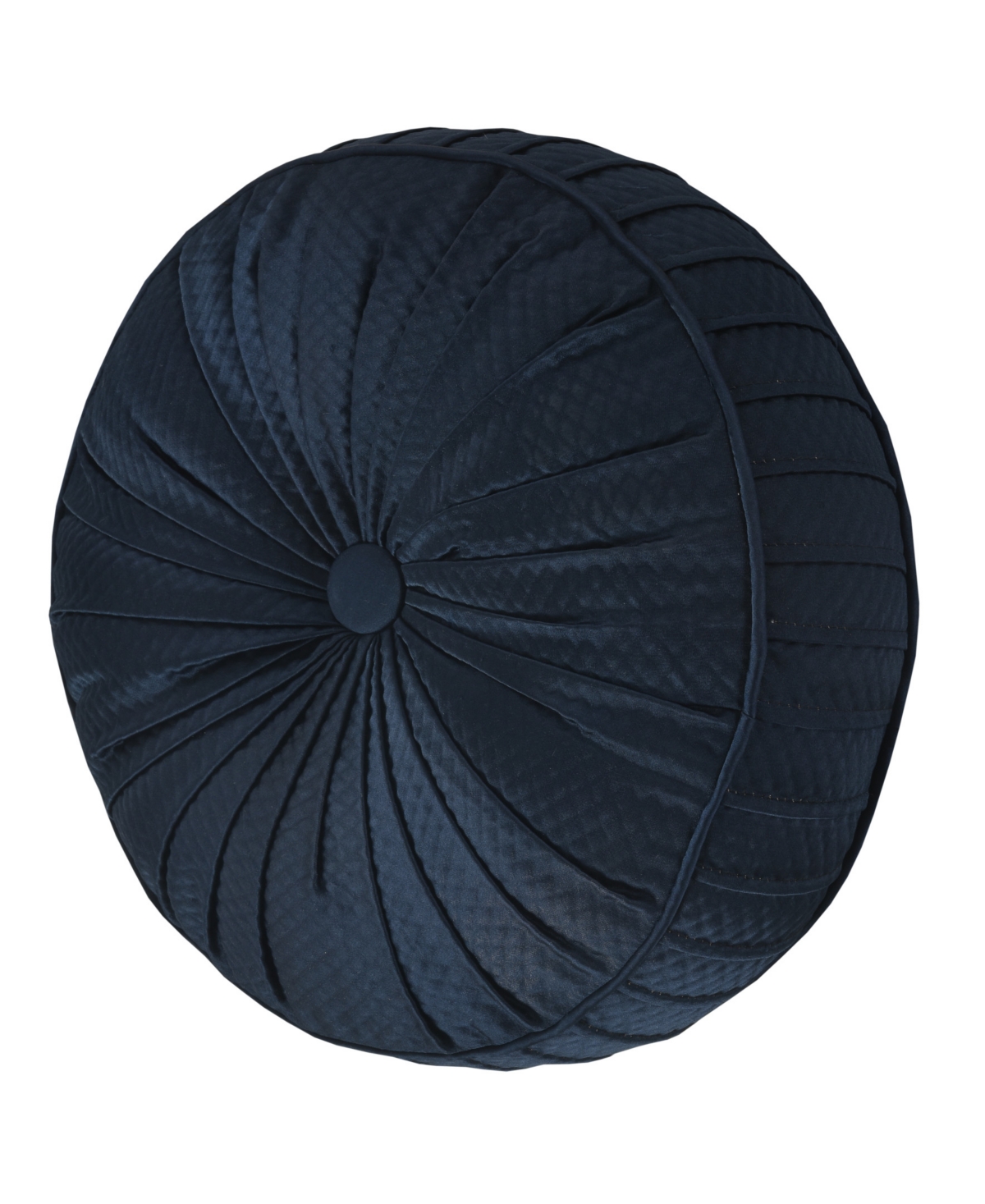 J Queen New York Monte Carlo Tufted Round Decorative Throw Pillow, 15" X 15" In Navy