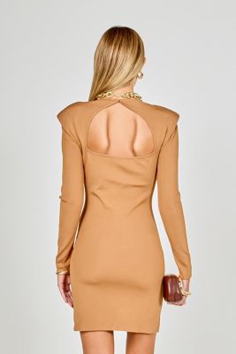 Women's Shoulder Pad Knit Dress