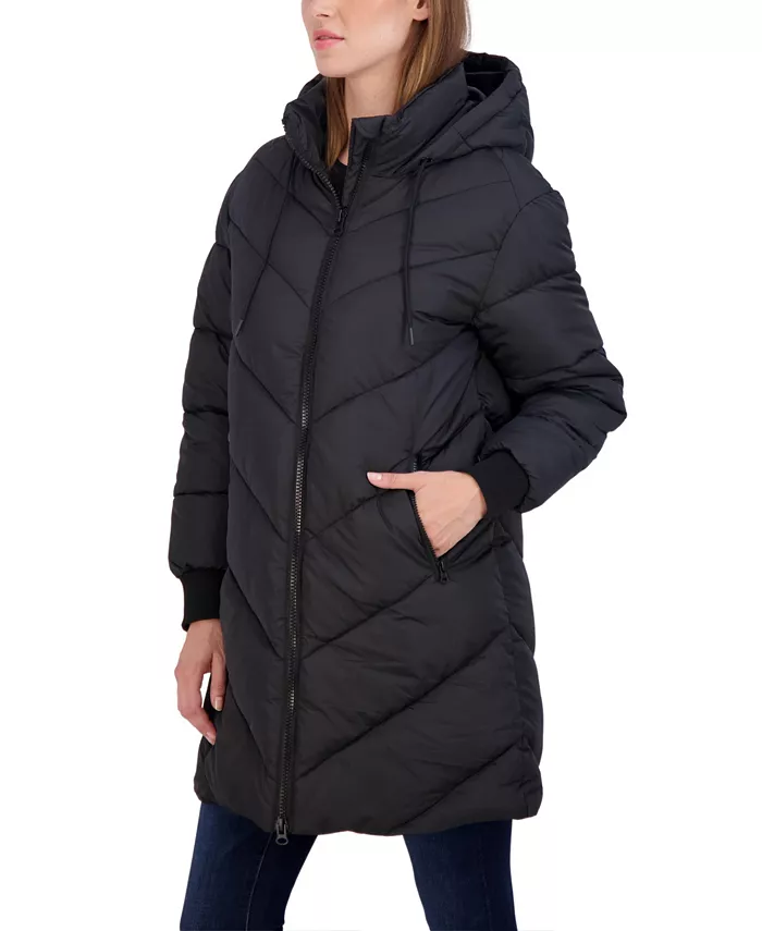 Juniors' 3/4 Puffer Jacket with Hood - thumbnail 7