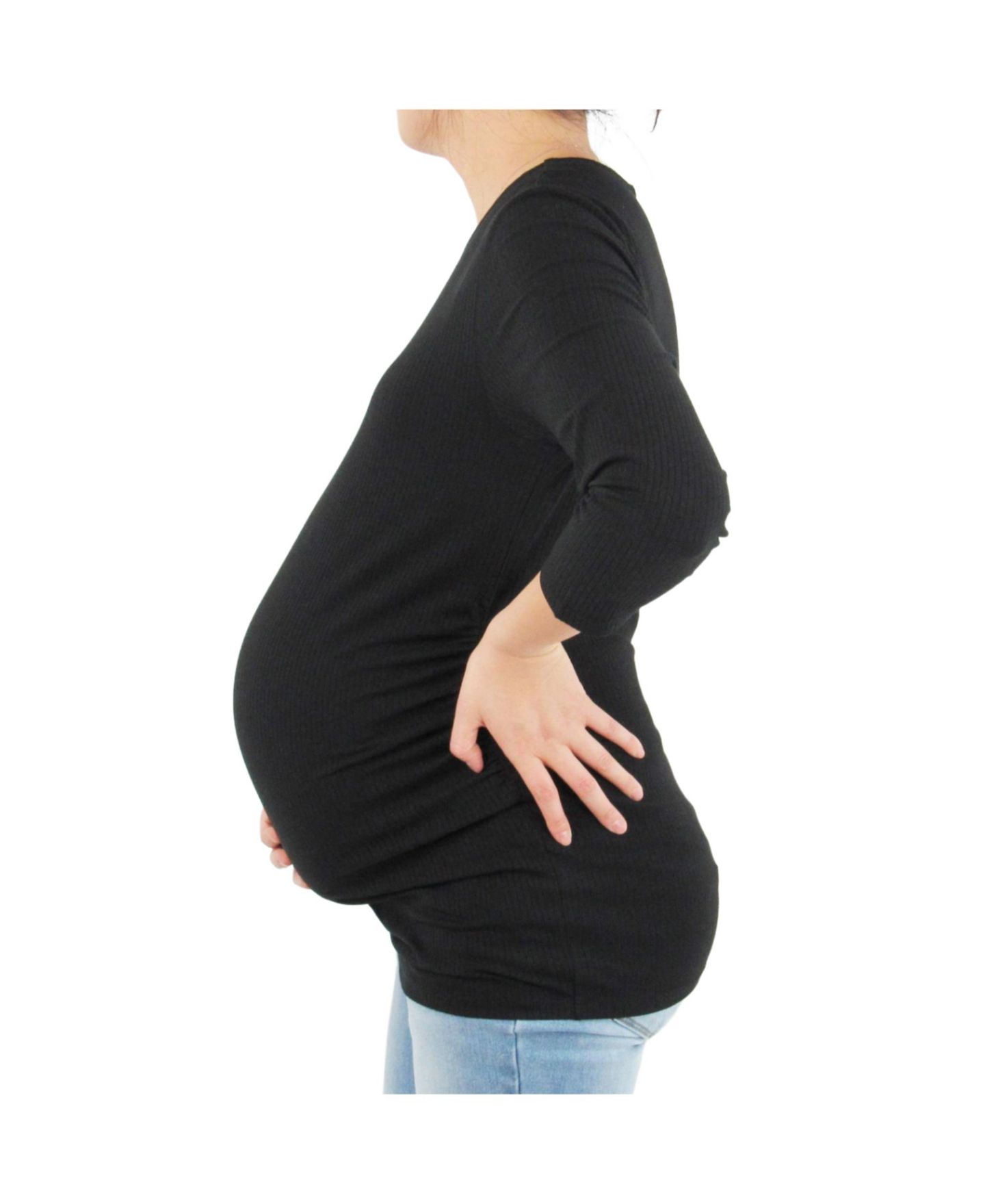 Женская футболка Indigo Poppy Maternity Long Sleeeve, цвет: Чёрный — фото 2