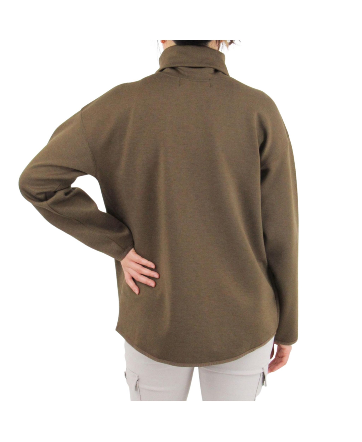 Maternity Cross-Front Nursing Pullover Sweater - Brown