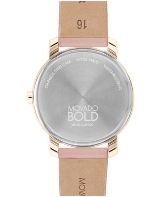 Movado Women\'s Watch 3601078 Bold Swiss Quartz Rose Gold Pink Leather 34mm Movado Bold Quartz Rose Gold Dial Ladies Watch 3601078 | eBay main image 3