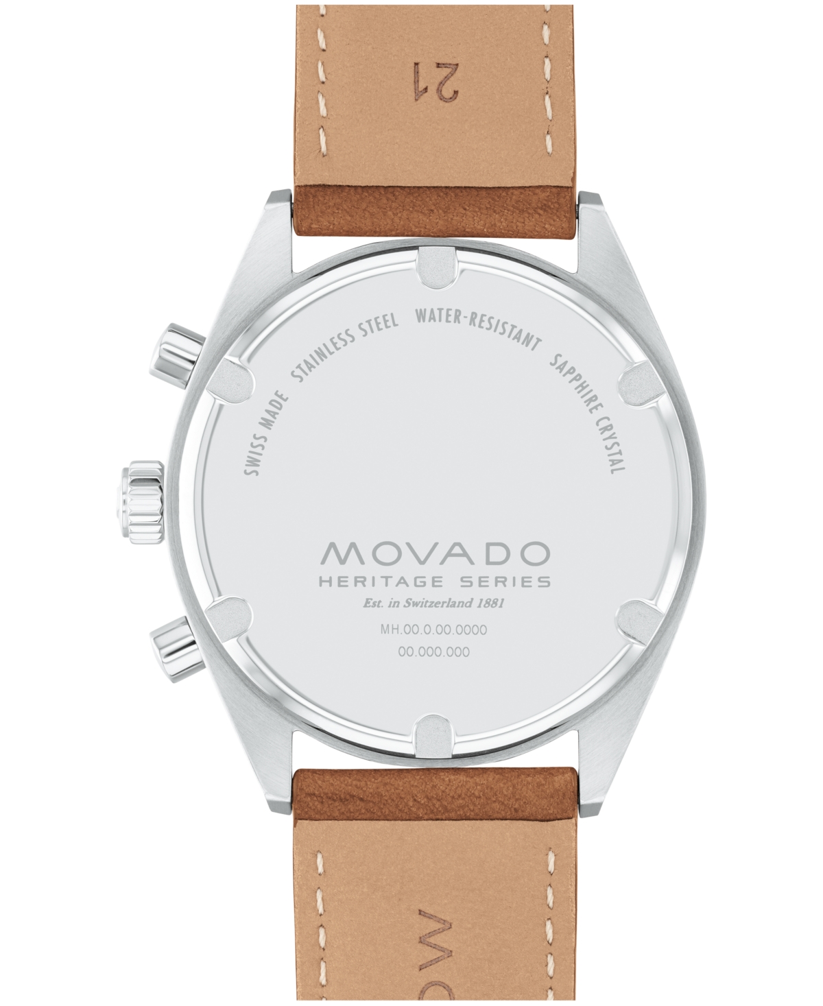 Shop Movado Men's Datron Swiss Quartz Chrono Cognac Leather Watch 40mm