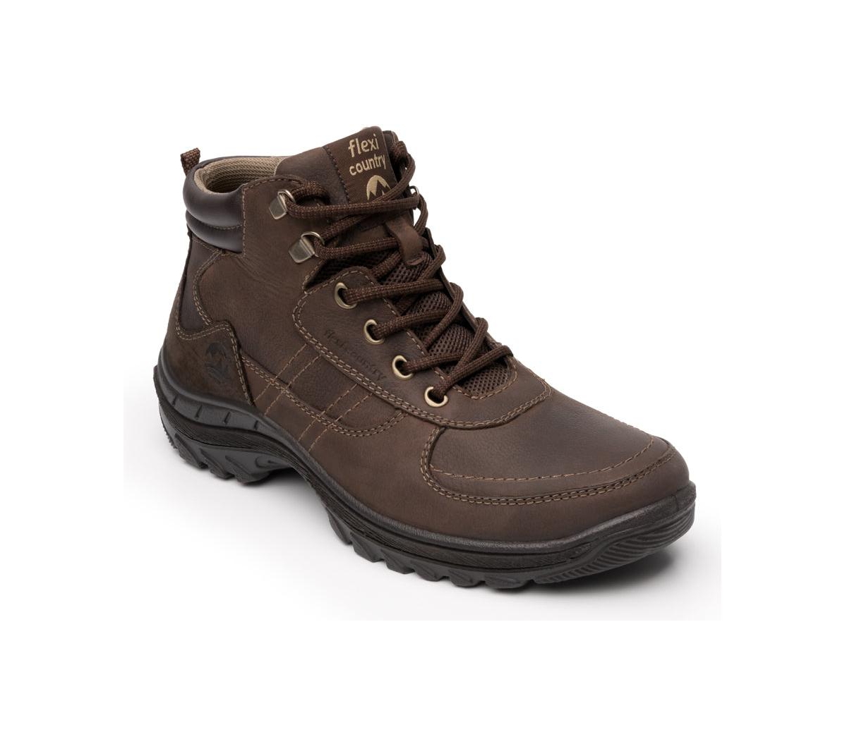 Men´s Outdoor Brown Leather Boots By Flexi - Dark brown