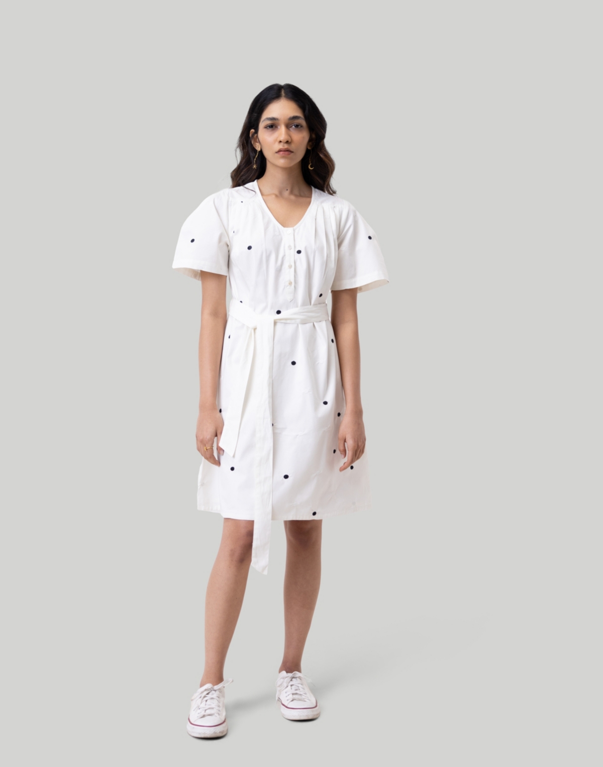 Women's Pleated Tent Dress - Shell off-white