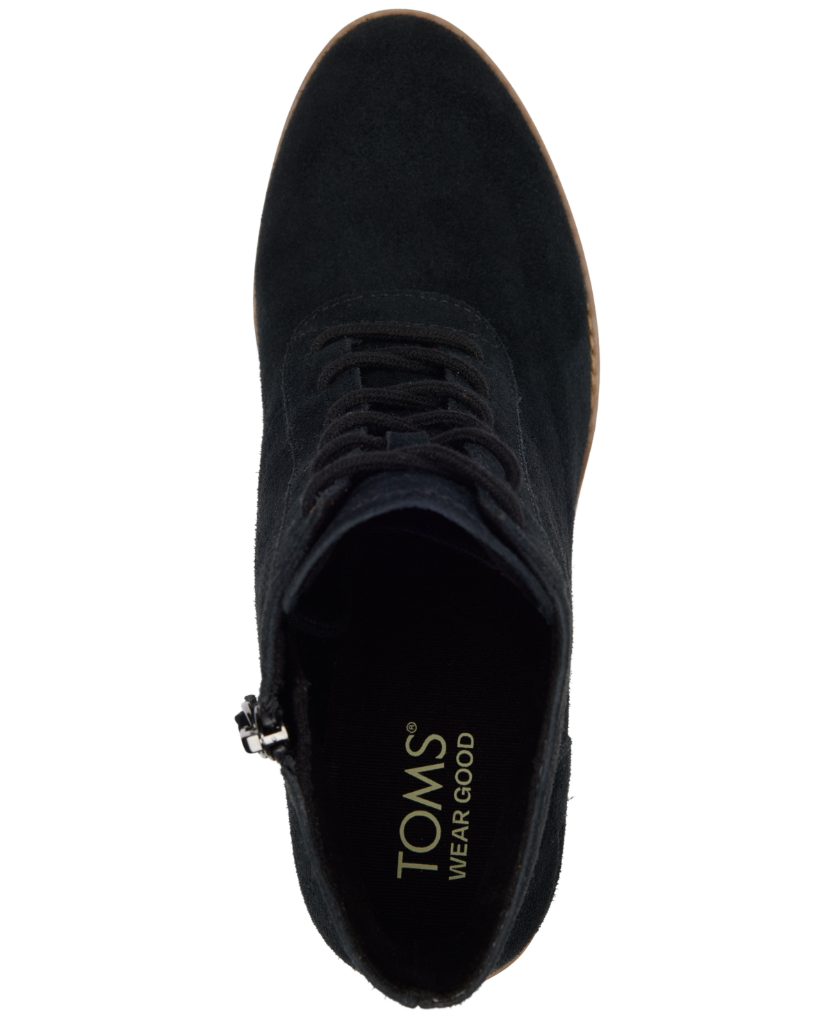 Toms Women's Evelyn Suede Block Heel Lace-Up Booties