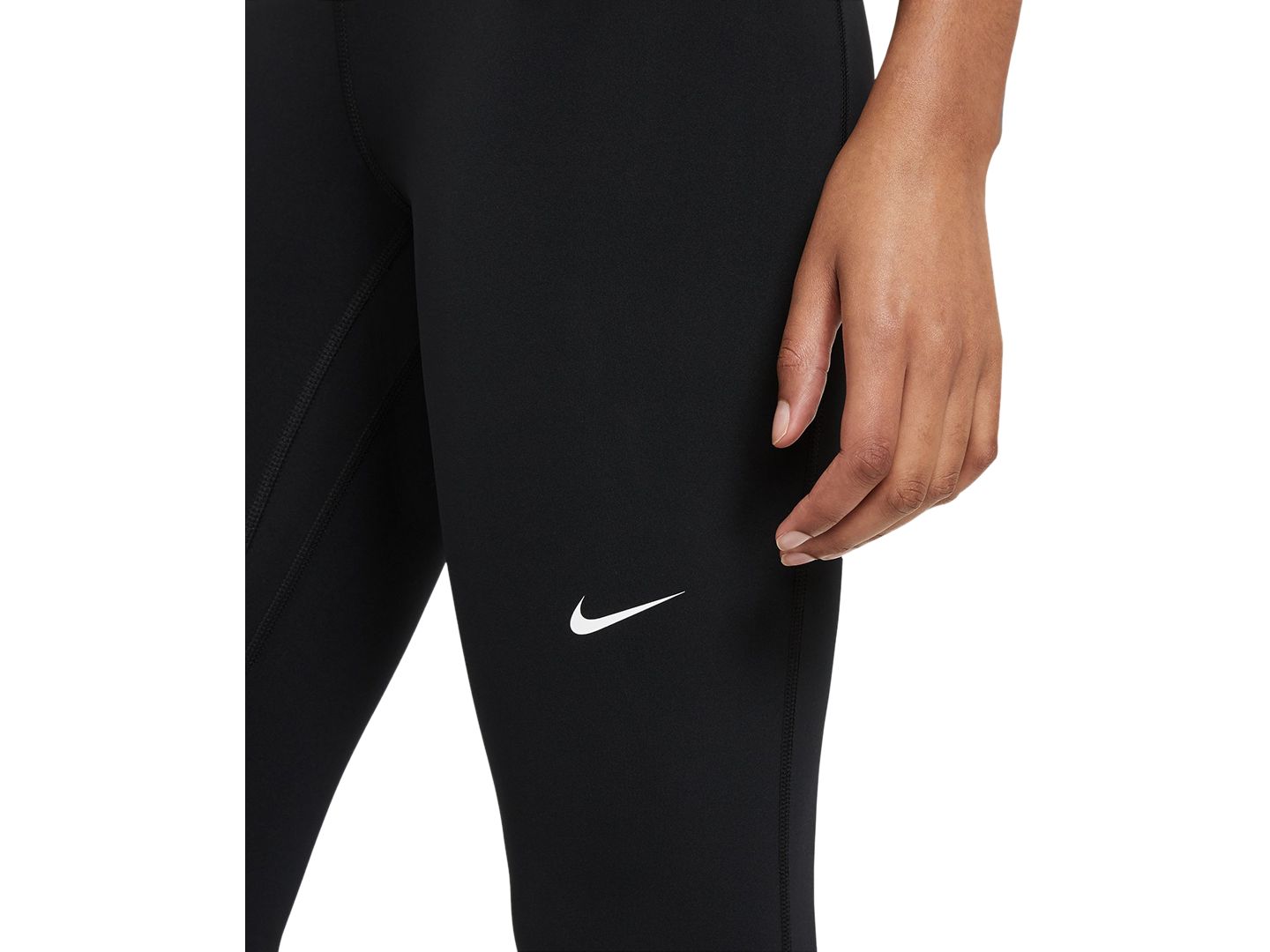Женские леггинсы Nike Pro 365 Mid-Rise Cropped Mesh Panel, цвет: Чёрный — фото 4