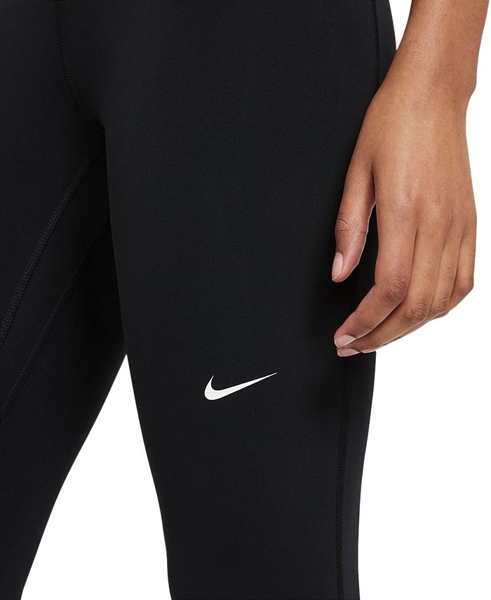 Nike Pro 365 Women's Mid-Rise Cropped Mesh Panel Leggings - Macy's