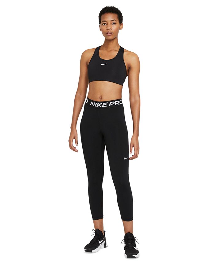 Nike Pro 365 Women's Mid-Rise Cropped Mesh Panel Leggings - Macy's