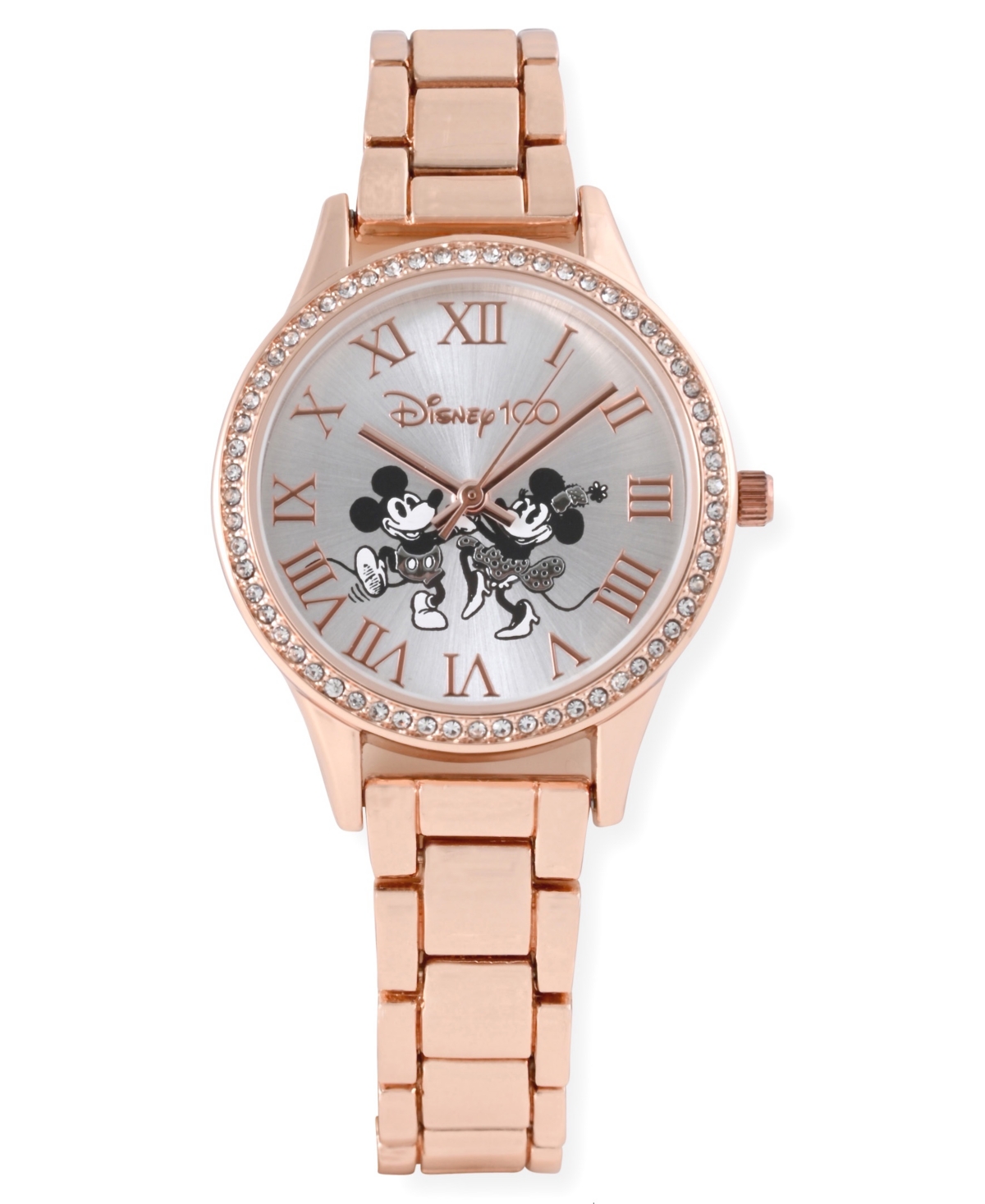 Accutime Unisex Disney 100th Anniversary Analog Rose Gold-tone Alloy Watch 26mm