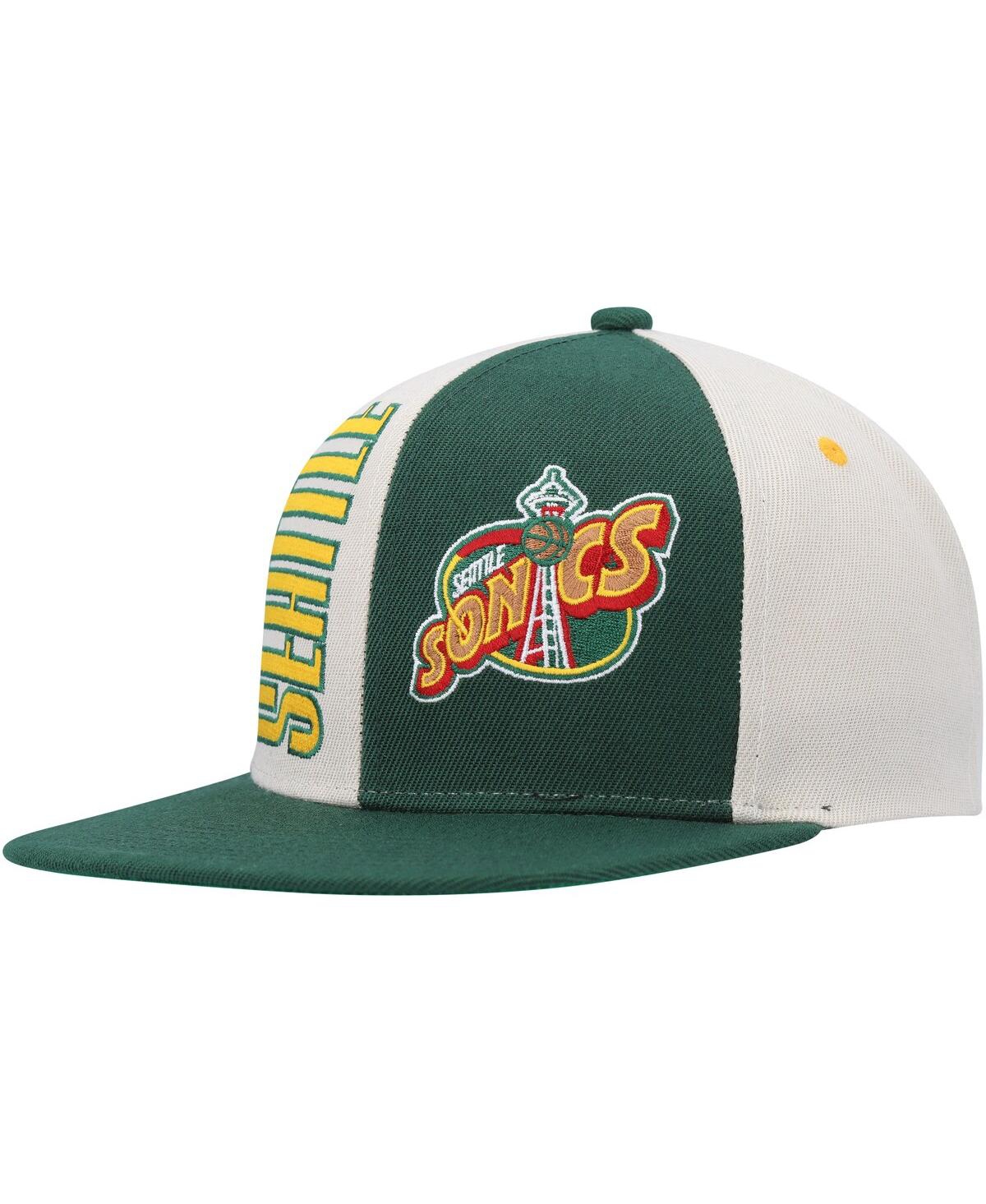 Shop Mitchell & Ness Men's  Cream, Green Seattle Supersonics Hardwood Classics Pop Snapback Hat In Cream,green