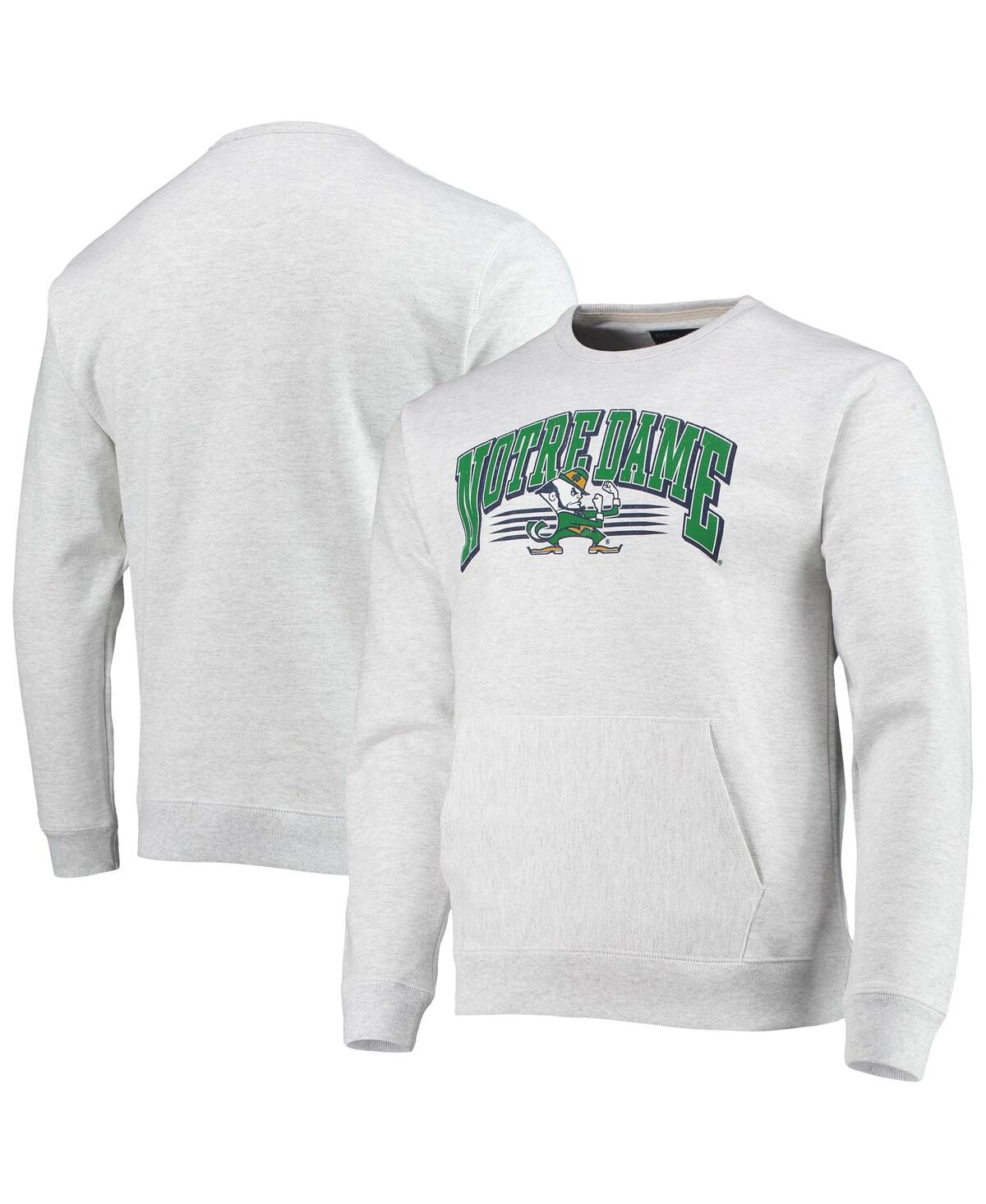 Men's League Collegiate Wear Heathered Gray Notre Dame Fighting Irish Upperclassman Pocket Pullover Sweatshirt - Heathered Gray
