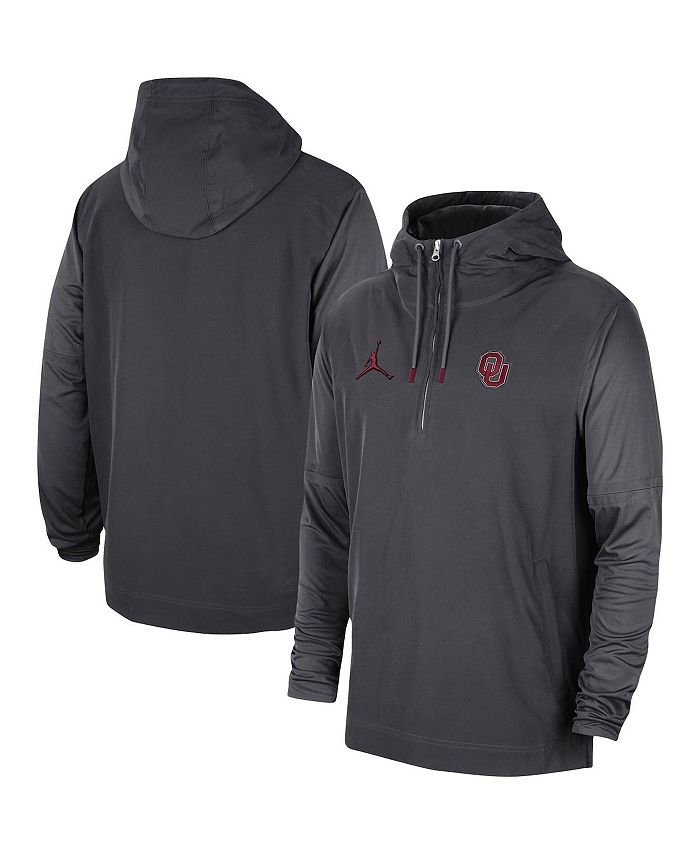 Jordan Men s Anthracite Oklahoma Sooners Player Half Zip Jacket