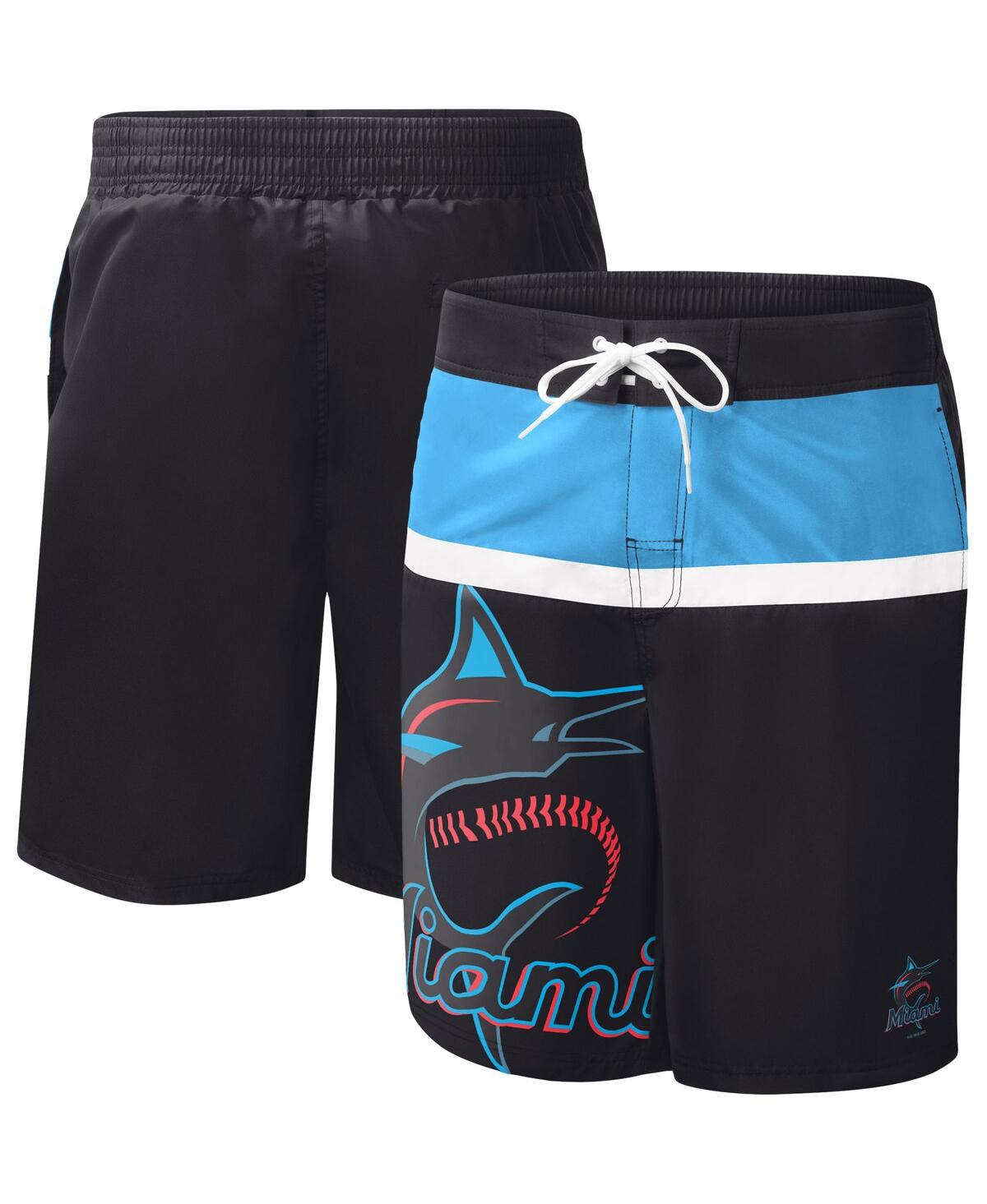 Men's G-iii Sports by Carl Banks Black Miami Marlins Sea Wind Swim Shorts - Black