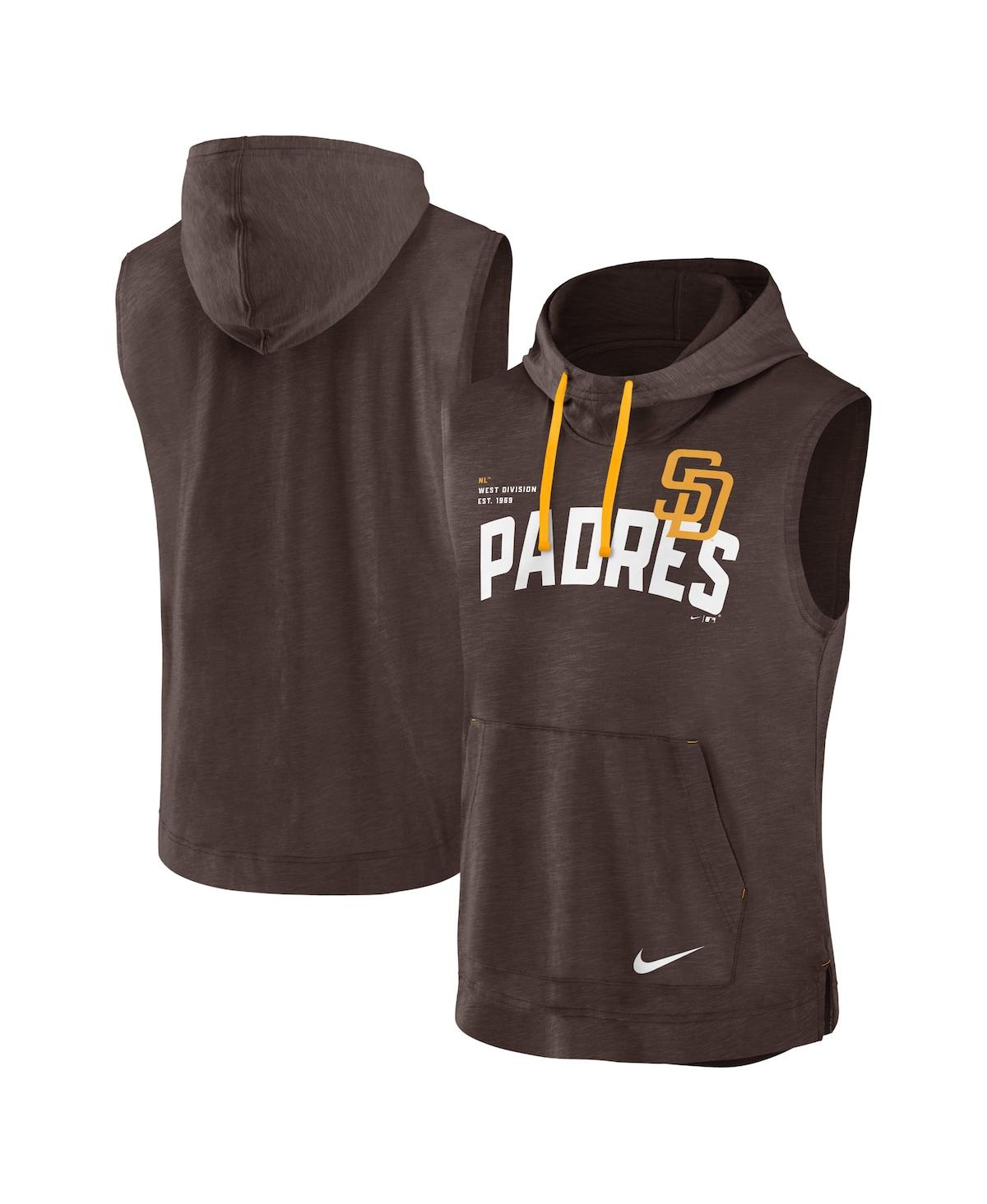 Nike Men's  Brown San Diego Padres Athletic Sleeveless Hooded T-shirt