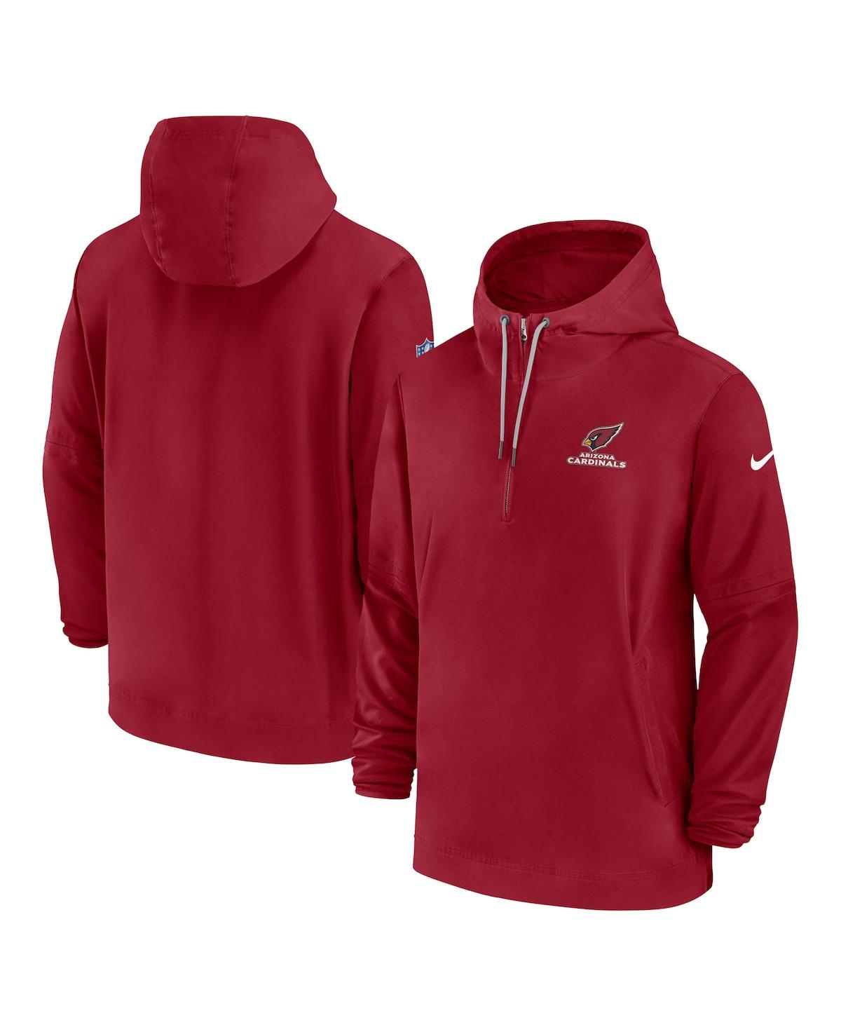 Shop Nike Men's  Cardinal Arizona Cardinals Sideline Quarter-zip Hoodie