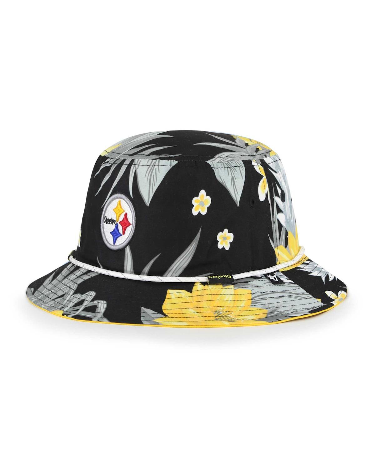 47 Brand Men's ' Black Pittsburgh Steelers Dark Tropic Bucket Hat