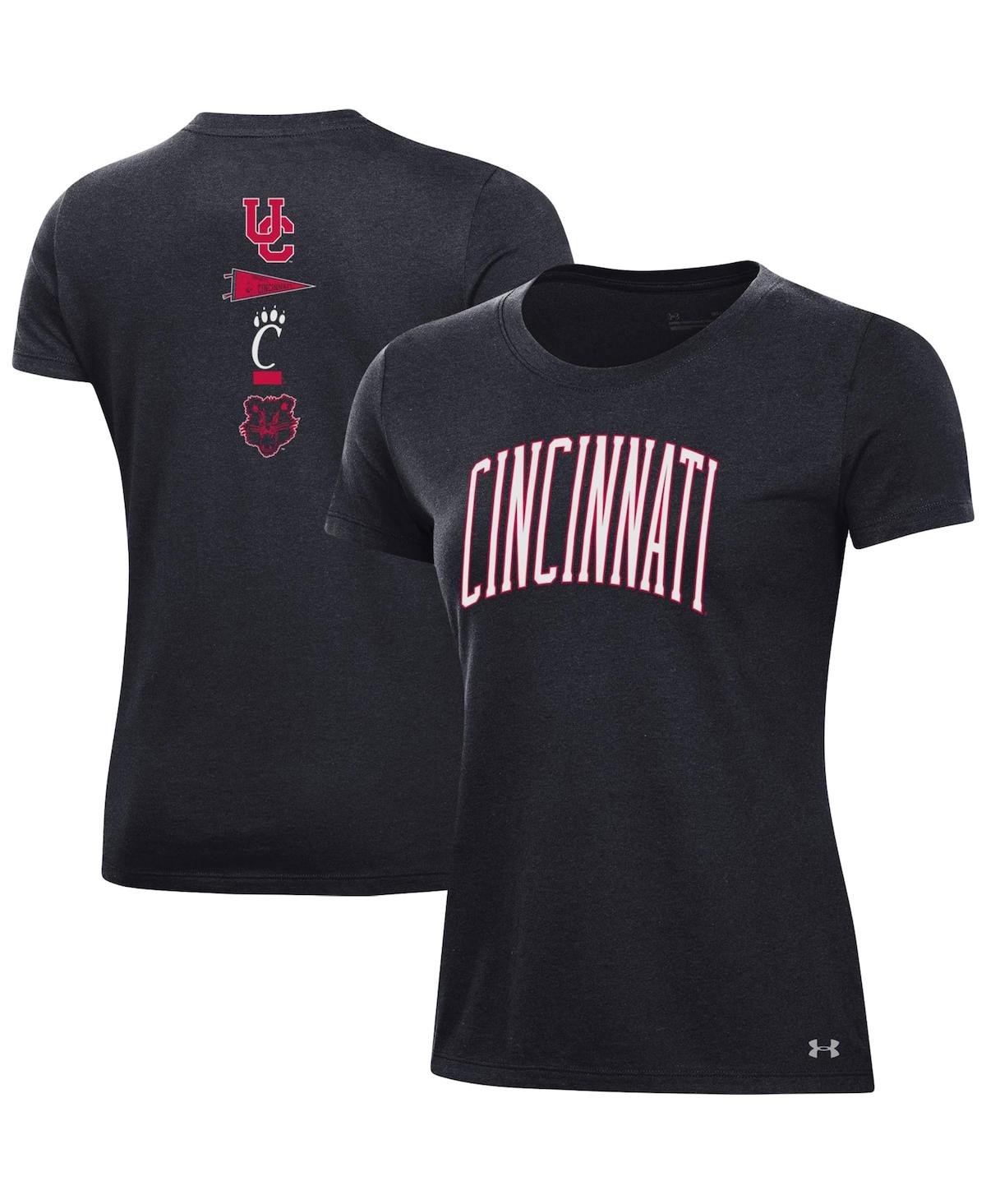 Under Armour Women's  Black Cincinnati Bearcats Two-hit T-shirt