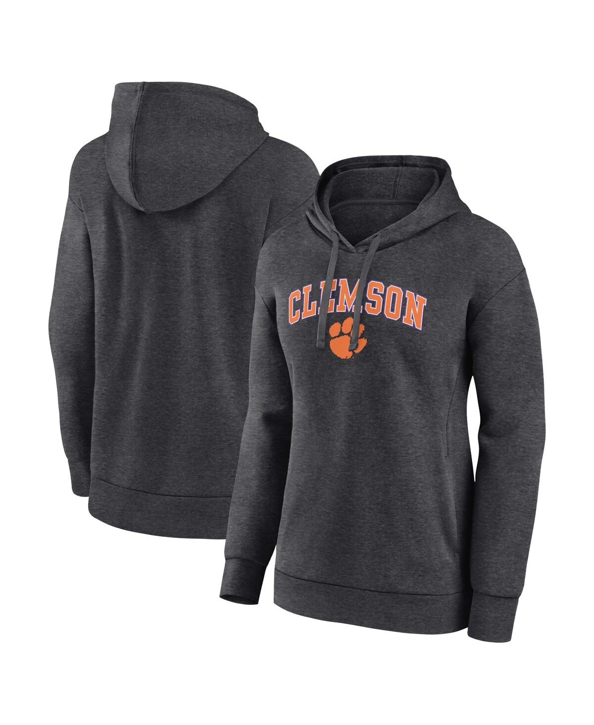 Fanatics Women's  Heather Charcoal Clemson Tigers Evergreen Campus Pullover Hoodie