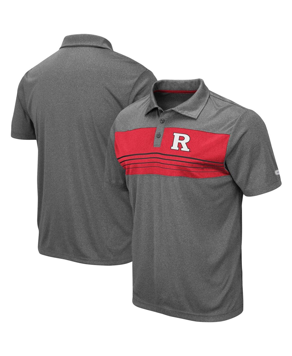 Shop Colosseum Men's  Heathered Charcoal Rutgers Scarlet Knights Smithers Polo Shirt