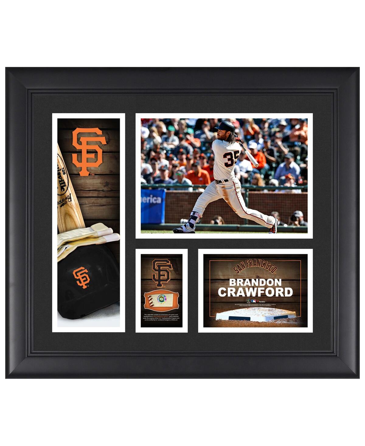 Shop Fanatics Authentic Brandon Crawford San Francisco Giants Framed 15" X 17" Player Collage With A Piece Of Game-used Ball In Multi