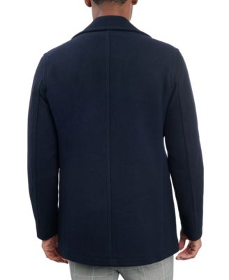 Men Double-Breasted Wool Blend Peacoat