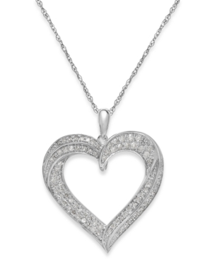Diamond Heart Pendant Necklace in Sterling Silver (1/3 ct. t.w.)