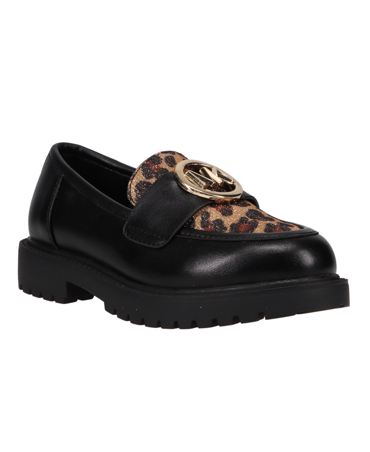 Michael Kors Kids' Little Girls Madeline Penny Leopard Print Loafers In Black,leopard