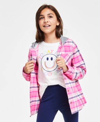 Epic Threads - Big Girls Roller Plaid Hooded Cotton Shacket