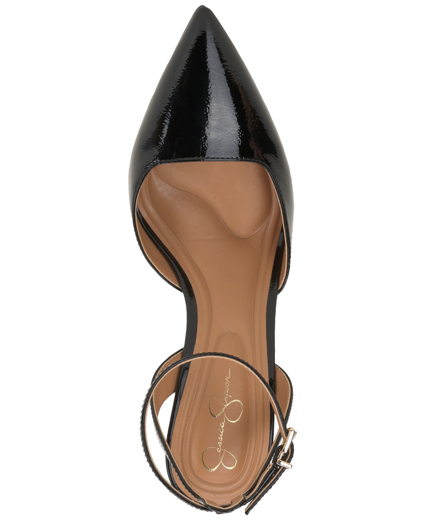 Женские туфли Jessica Simpson Nazela Two-Piece Pointed-Toe Block-Heel Pumps, цвет: Чёрный лаковый — фото 4