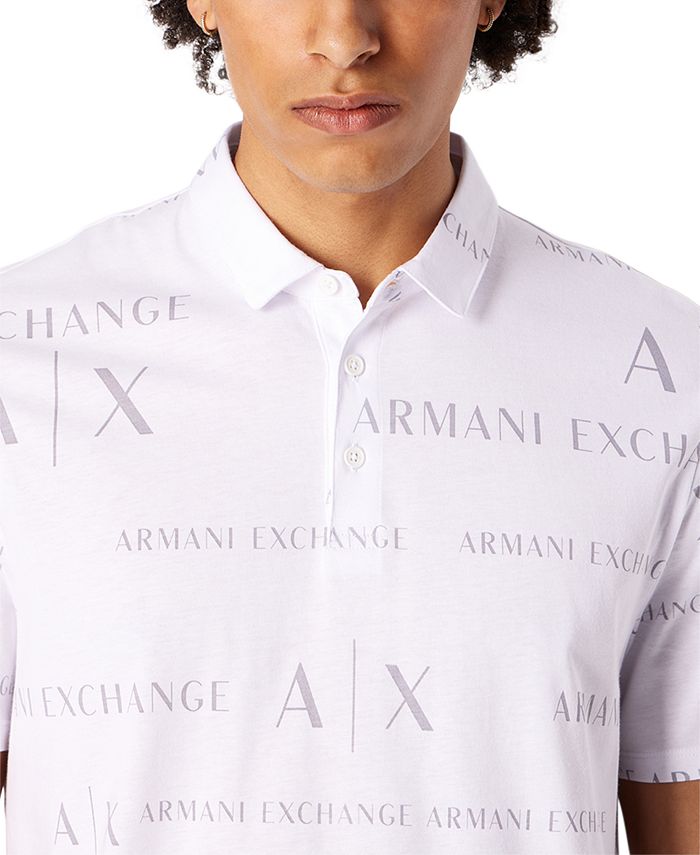 A|X Armani Exchange Men's Logo-Print Polo Shirt - Macy's