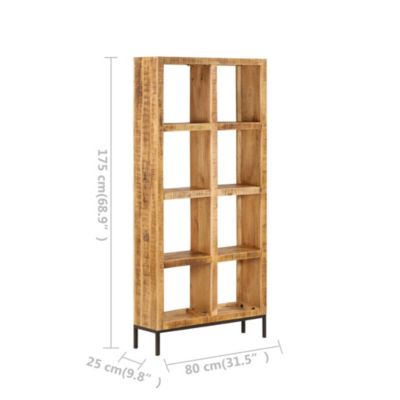 Bookshelf 31.5"x9.8"x68.9" Solid Mango Wood