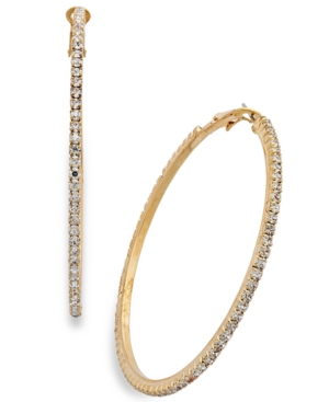 image of Thalia Sodi Large Crystal Pave Hoop Earrings 2.4