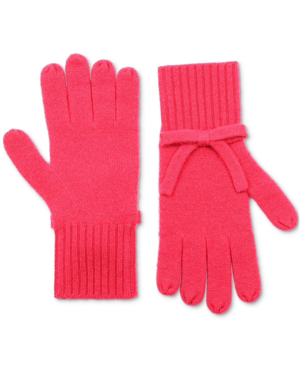 Kate Spade Women's Bow Knit Wool Gloves In Pompom Pink