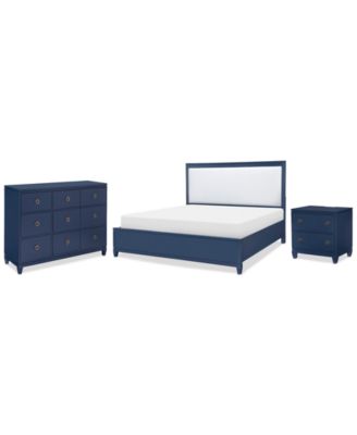 Summerland 3pc Set (King Upholstered Bed, Dresser, Nightstand)