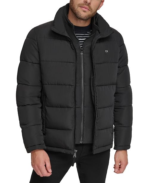 alfani Calvin Klein Men's Puffer With Set In Bib Detail Created for Macy's Men's Fashion & Accessories